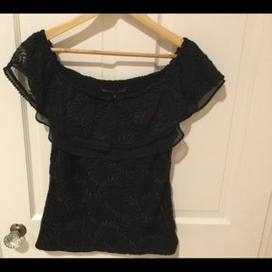 Black lace overlay sleeveless top, sz med